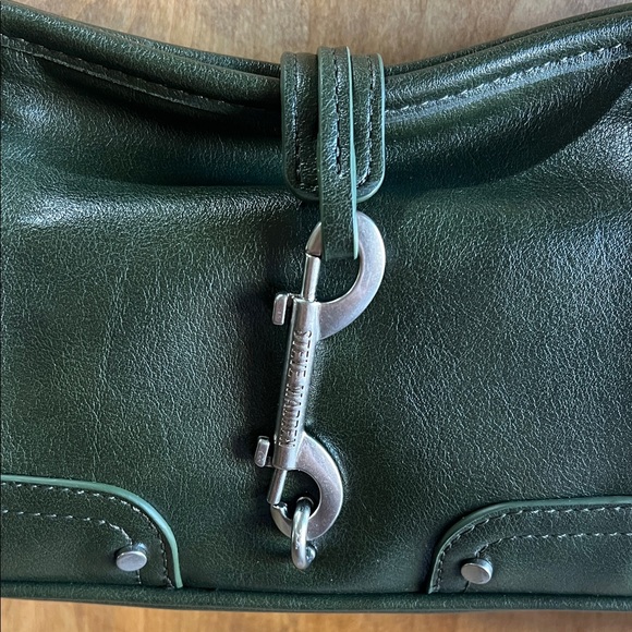 Steve Madden | Olive Green Shoulder Bag w/ Bag Charm/Tassel - Picture 8 of 17